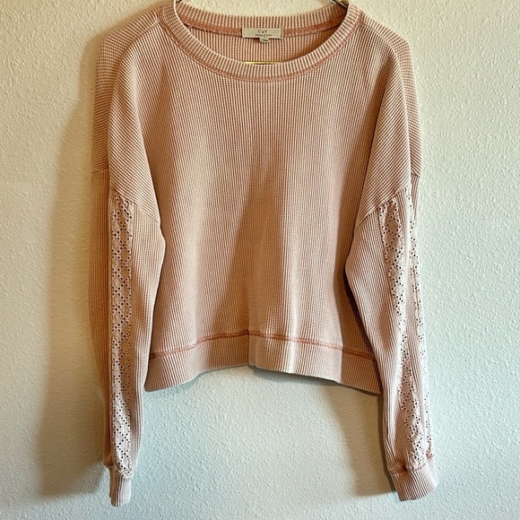 Chelsea & Violet Sweaters - Chelsea & Violet Blush Pink Crew Neck Sweater